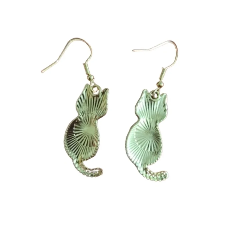 Black and White Cat Earrings
